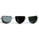 Black Tourmaline Half Moon Beads 9 inch 9 pieces - The Bead Traders