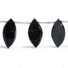Black Tourmaline Marquise Beads 7 inch 11 pieces - The Bead Traders