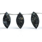 Black Tourmaline Marquise Beads 7 inch 11 pieces - The Bead Traders