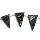 Black Tourmaline Triangle Point Beads 9 inch 9 pieces - The Bead Traders