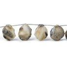 Black & White Agate Tumbled Hammer Faceted Pear Beads 7 inch 9 pieces - The Bead Traders