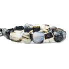 Black & White Hammer Faceted Rectangle Beads 8 inch 15 pieces - The Bead Traders