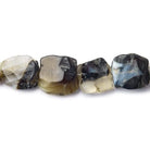 Black & White Hammer Faceted Rectangle Beads 8 inch 15 pieces - The Bead Traders