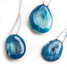Blue Agate Drusy Gem Focal Bead 1 Piece - The Bead Traders