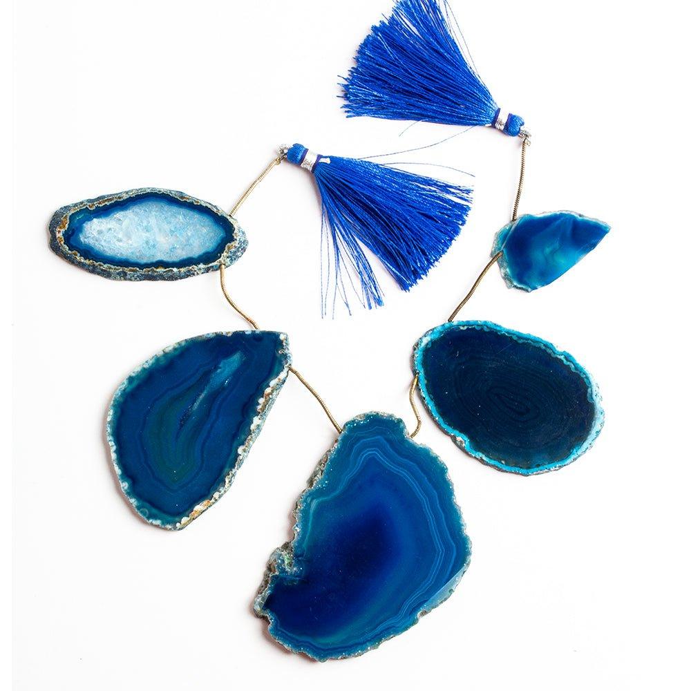 Blue Agate Slices 4 pcs - 8 inches - The Bead Traders