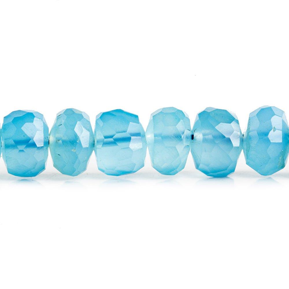 Blue Chalcedony Faceted Rondelle Beads 8 inch 38 pieces - The Bead Traders