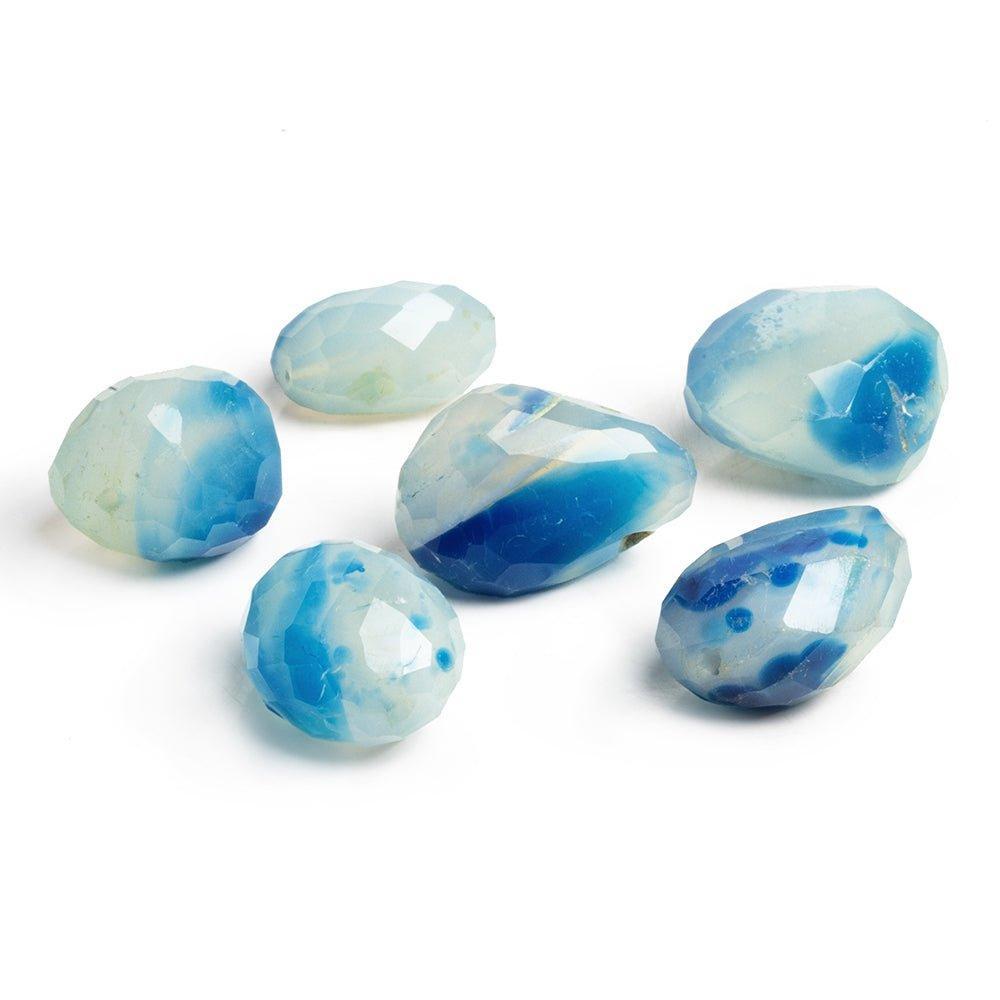 Blue Chalcedony Large Faceted Nugget Focal Bead 1 Piece - The Bead Traders
