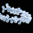 Blue Chalcedony Plain Pear Beads 8 inch 50 pieces - The Bead Traders