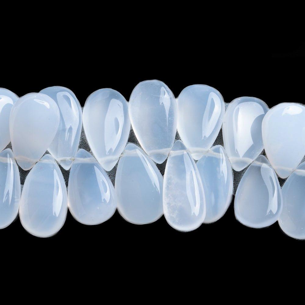 Blue Chalcedony Plain Pear Beads 8 inch 50 pieces - The Bead Traders