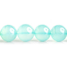 Blue Chalcedony Plain Round Beads 12 inch 28 pieces - The Bead Traders