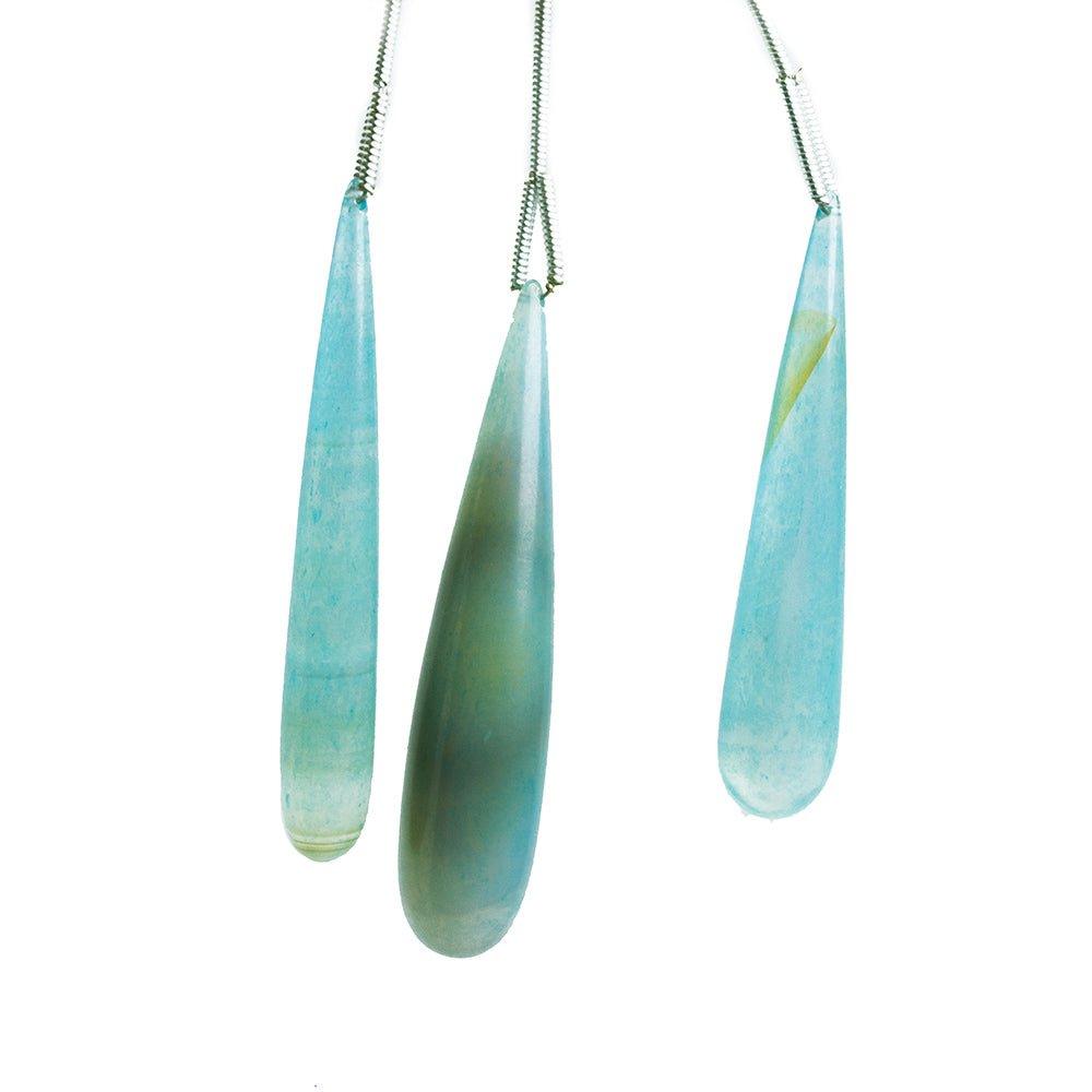 Blue Chalcedony Plain Teardrop Focal Bead 1 Piece - The Bead Traders