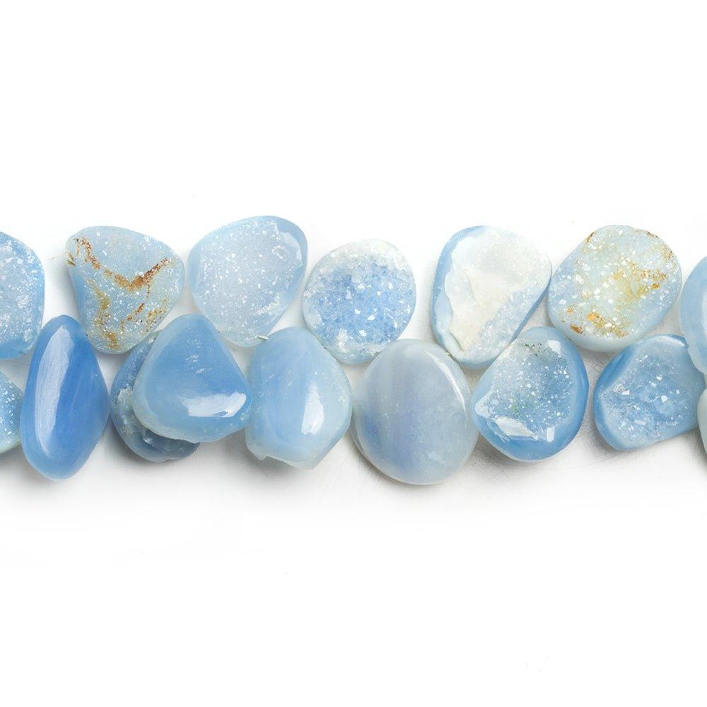 Blue Drusy Nugget Beads 8 inch 33 pieces - The Bead Traders