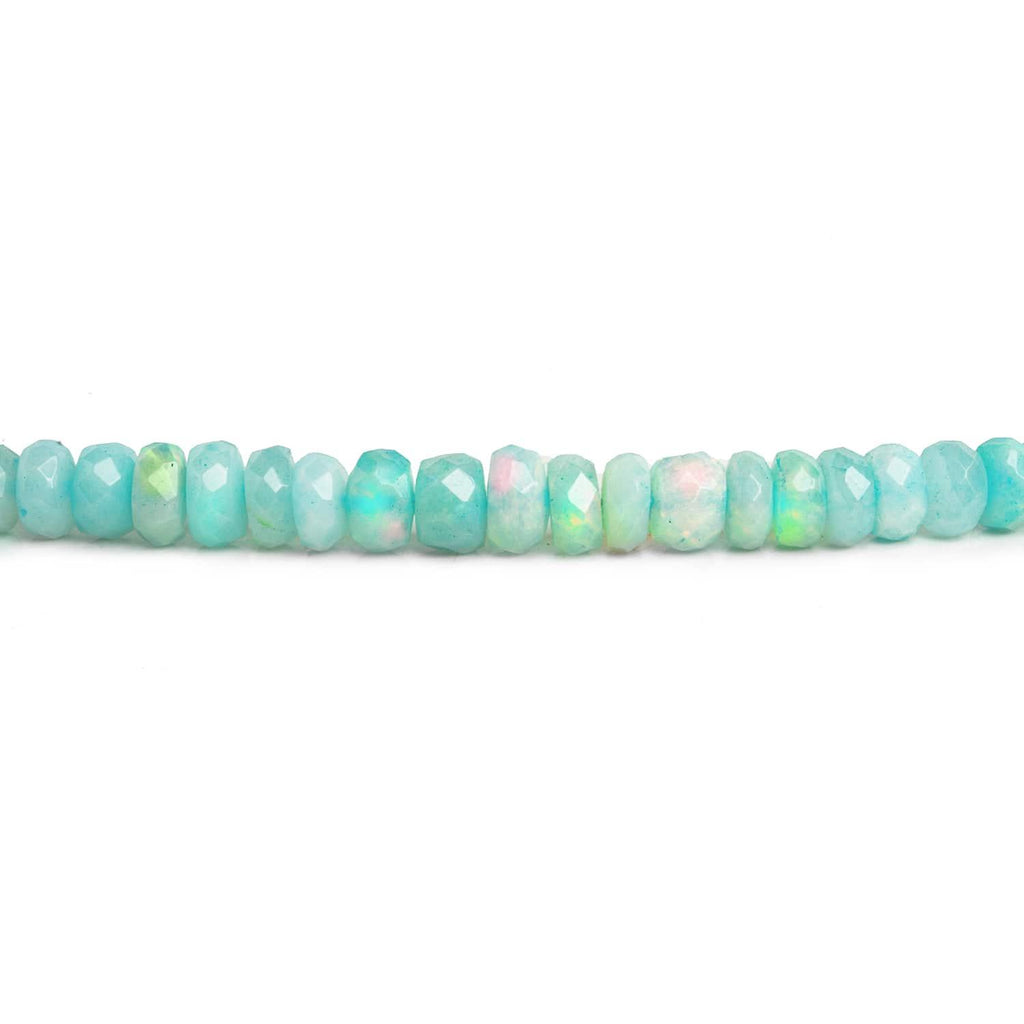Blue Ethiopian Opal Faceted Rondelles 16 inch 155 beads - The Bead Traders
