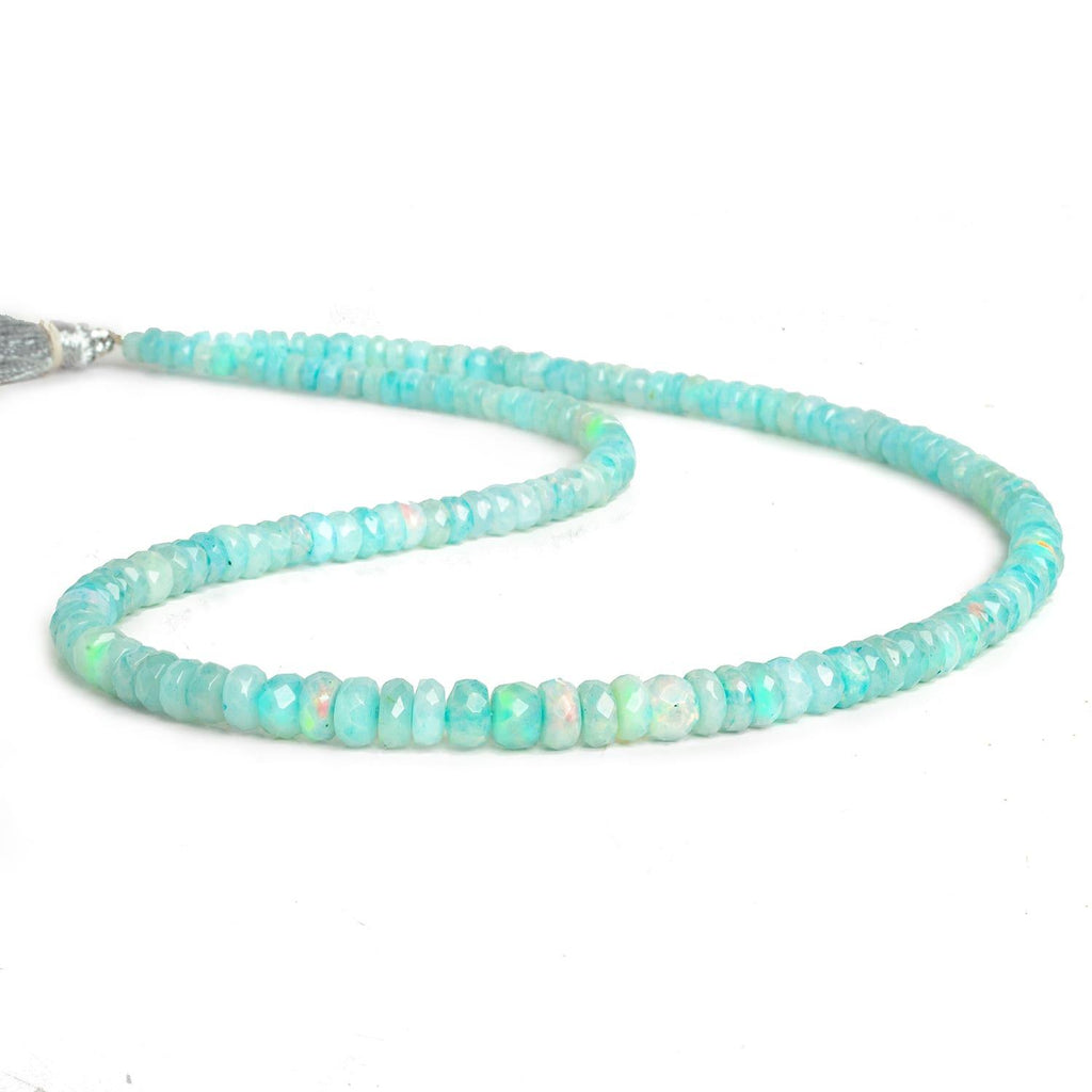Blue Ethiopian Opal Faceted Rondelles 16 inch 155 beads - The Bead Traders