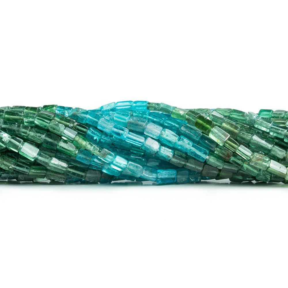Blue Green Shaded Apatite Rectangle Beads 15 inch 95 pieces - The Bead Traders