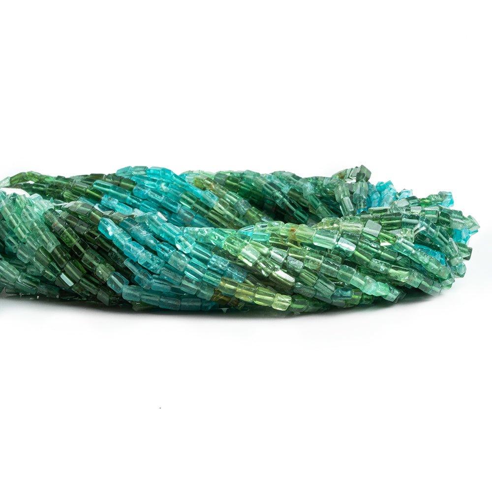 Blue Green Shaded Apatite Rectangle Beads 15 inch 95 pieces - The Bead Traders