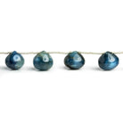 Blue Kyanite Plain Candy Kisses 7 inch 10 beads - The Bead Traders
