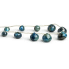 Blue Kyanite Plain Candy Kisses 7 inch 10 beads - The Bead Traders