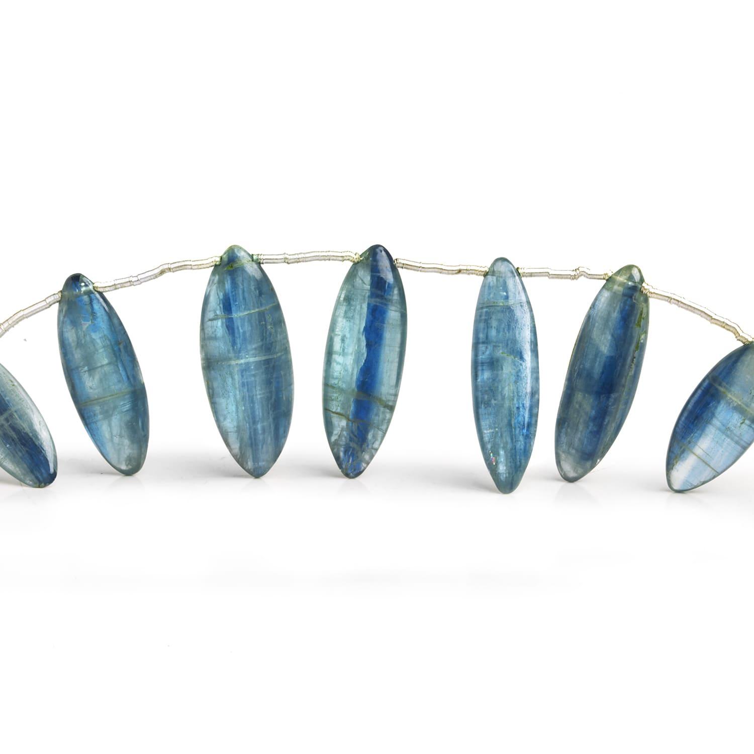 Blue Kyanite Plain Marquises 7 inch 12 beads - The Bead Traders