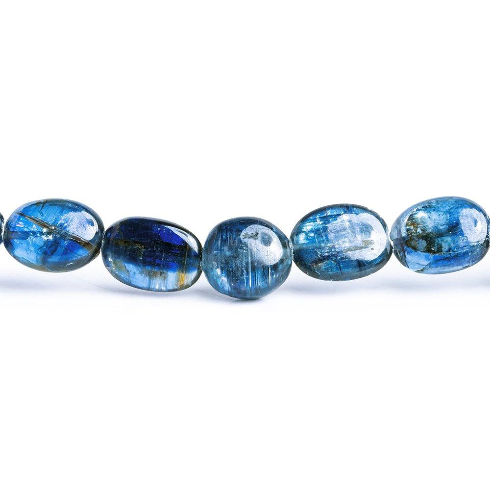 Blue Kyanite Plain Oval Beads 8 inch 22 pieces - The Bead Traders