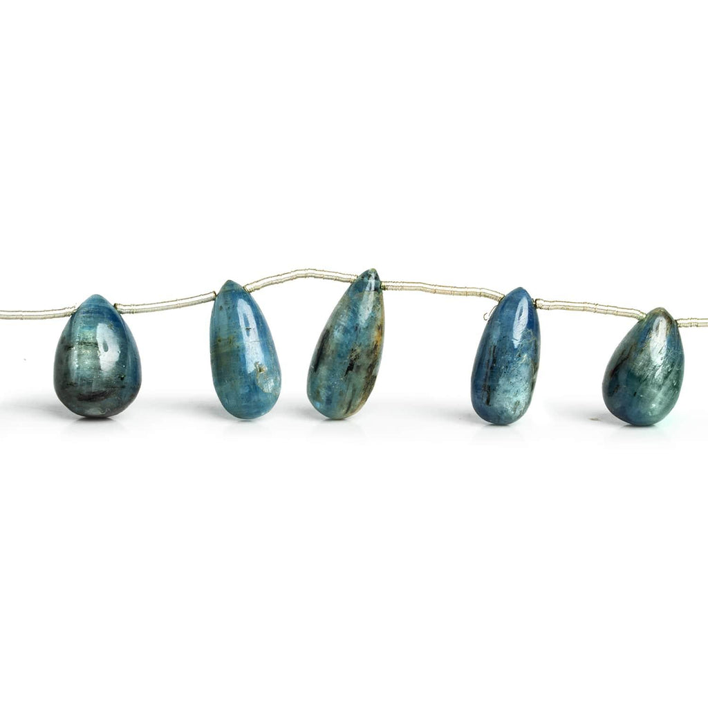 Blue Kyanite Plain Teardrops 7 inch 11 beads - The Bead Traders