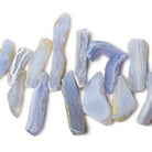 Blue Lace Agate Plain Free Form Beads 6 inch 20 pieces - The Bead Traders