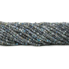 Blue Mystic Labradorite native cut faceted rondelle 13 inch 140 beads - The Bead Traders