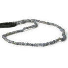 Blue Mystic Labradorite native cut faceted rondelle 13 inch 140 beads - The Bead Traders