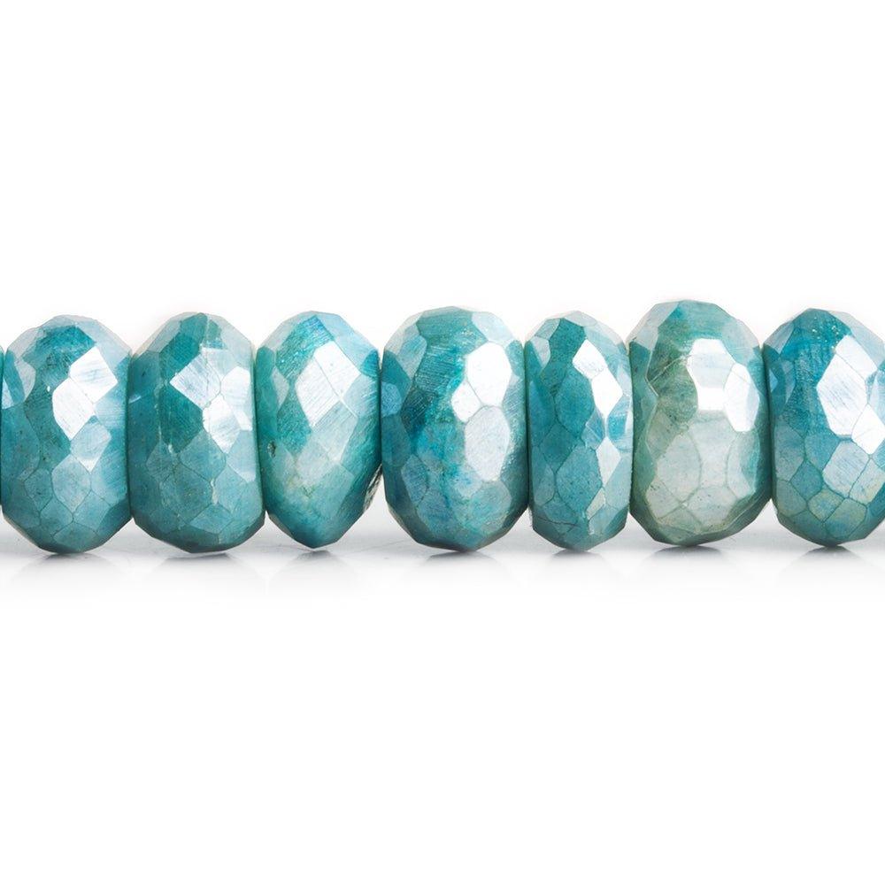 Blue Mystic Moonstone Faceted Rondelle Beads 8 inch 30 pieces - The Bead Traders