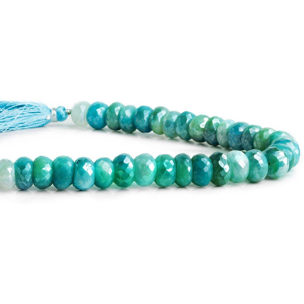 Blue Mystic Moonstone Faceted Rondelle Beads 8 inch 32 pieces - The Bead Traders