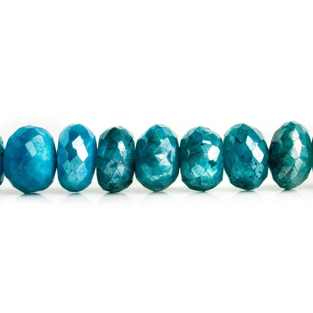 Blue Mystic Moonstone Faceted Rondelle Beads 8 inch 33 pieces - The Bead Traders