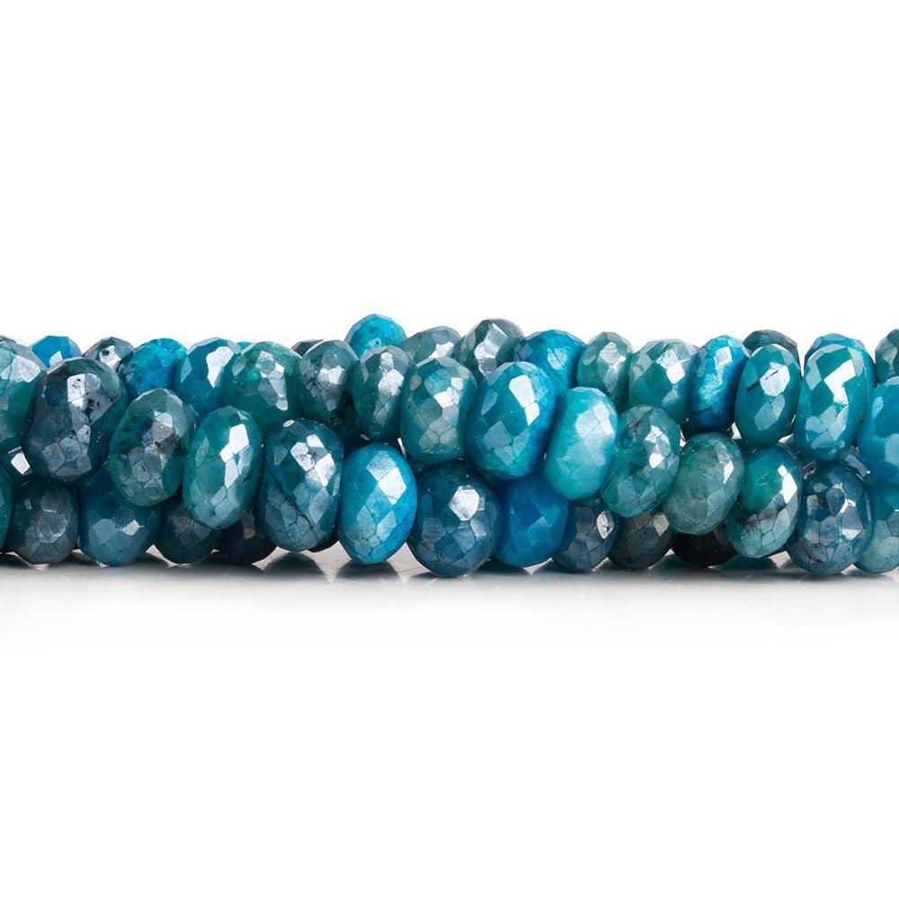 Blue Mystic Moonstone Faceted Rondelle Beads 8 inch 45 pieces - The Bead Traders