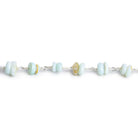 Blue Opal Double Nugget Silver Chain 54 pieces - The Bead Traders