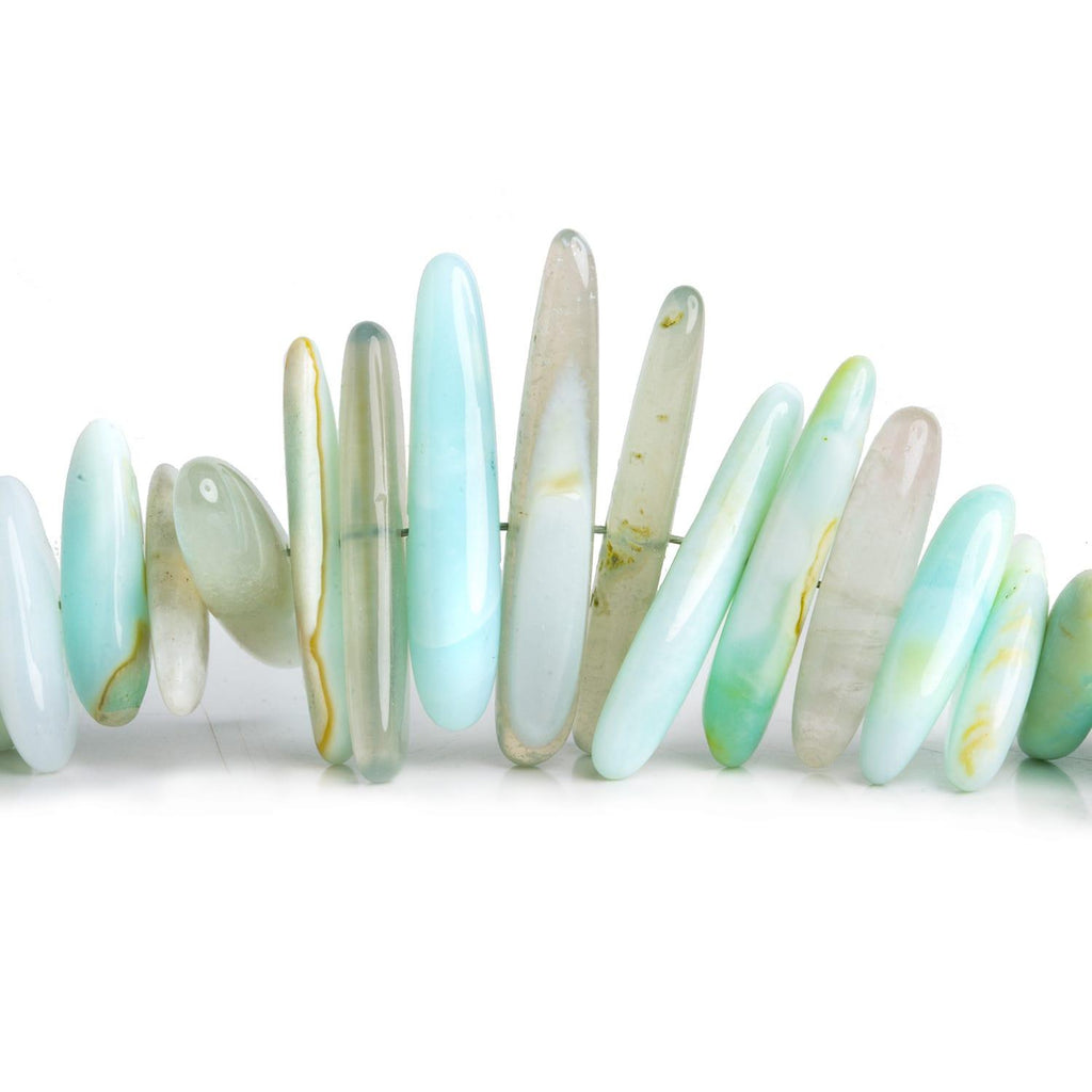 Blue Opal Long Chips 7.5 inch 47 beads - The Bead Traders
