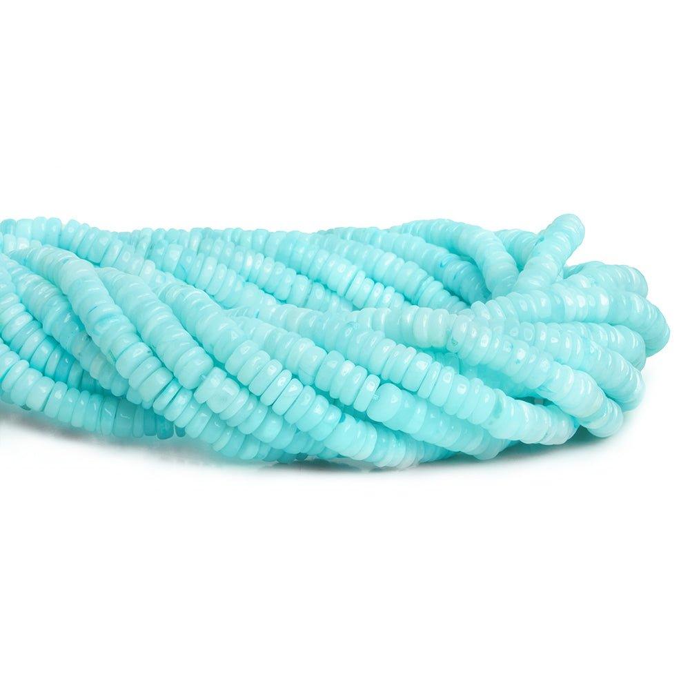 Blue Opal Plain Heishi Beads 16 inch 180 pieces - The Bead Traders