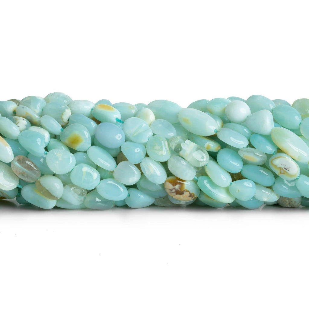 Blue Opal Plain Nuggets 12 inch 35 beads - The Bead Traders