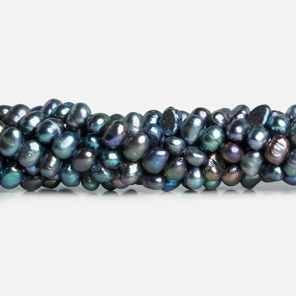 Blue Peacock Baroque Freshwater Pearls 15 inch 80 pieces - The Bead Traders