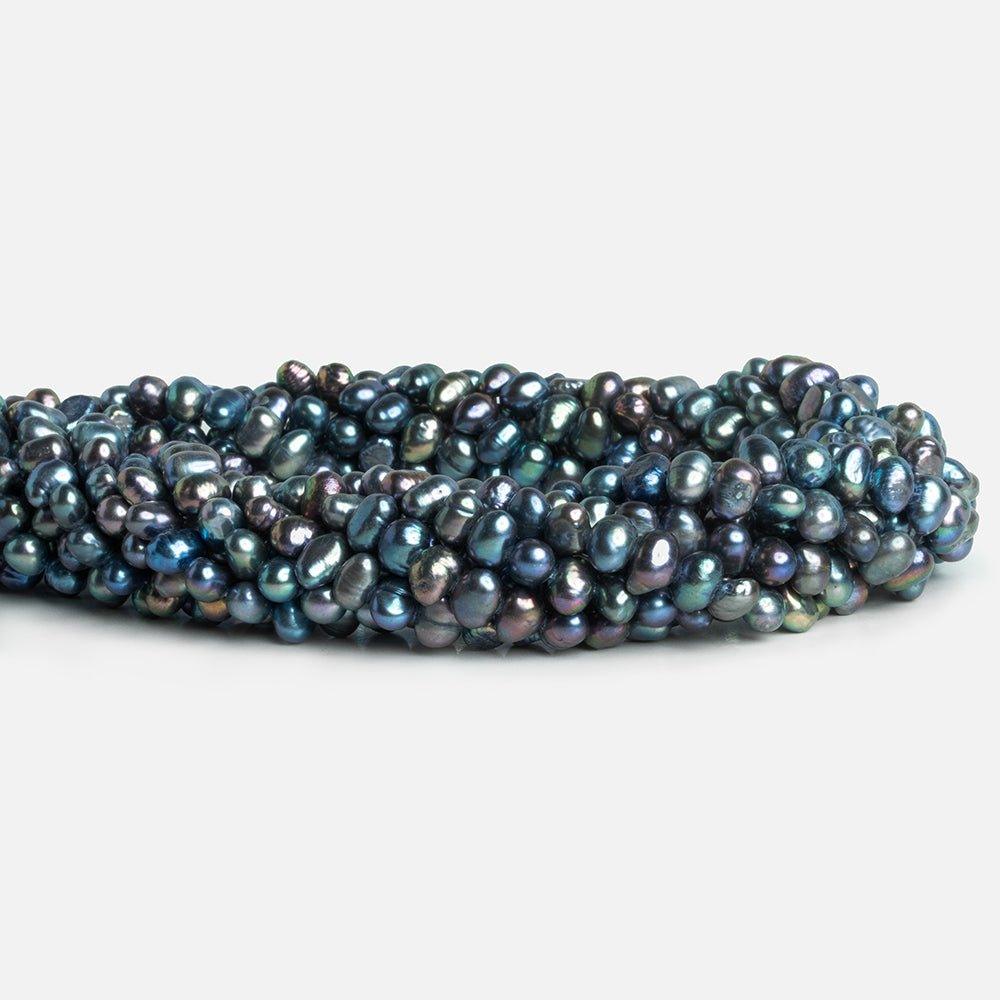 Blue Peacock Baroque Freshwater Pearls 15 inch 80 pieces - The Bead Traders