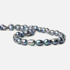 Blue Peacock Straight Drilled Large Hole Baroque Freshwater Pearls 15 inch - The Bead Traders