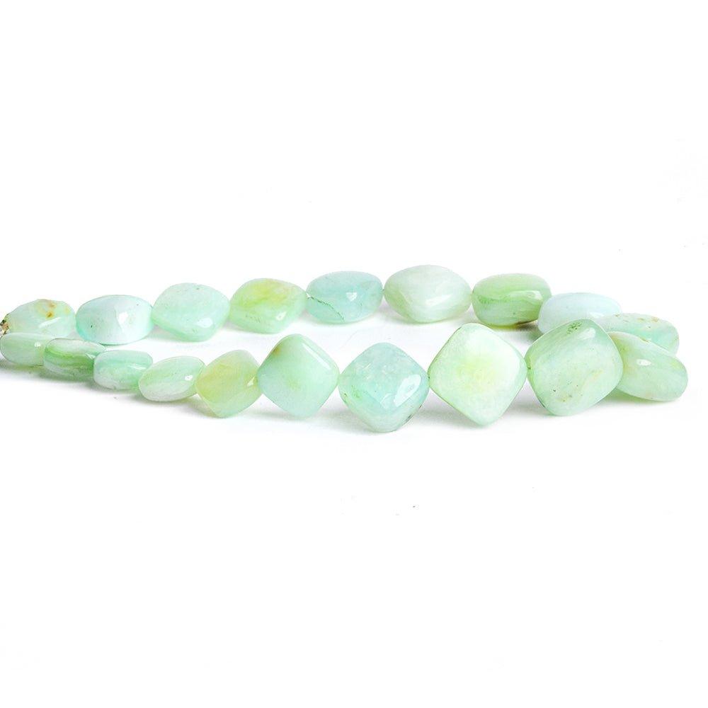 Blue Peruvian Opal Corner Drilled Plain Square Beads 8 inch 19 pieces - The Bead Traders