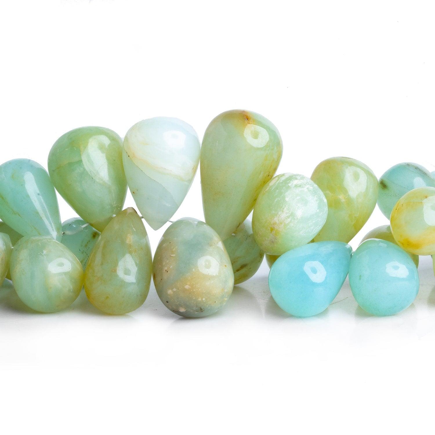 Blue Peruvian Opal Drops 7.5 inch 55 beads - The Bead Traders
