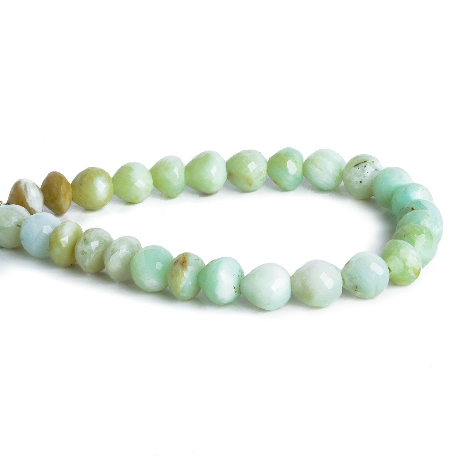 Blue Peruvian Opal Faceted Candy Kisses 8 inch 27 beads - The Bead Traders