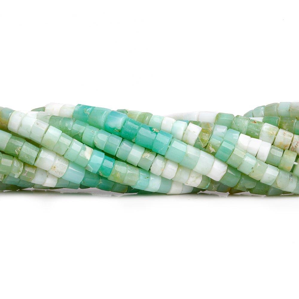 Blue Peruvian Opal Faceted Heishi Beads 14 inch 80 pieces - The Bead Traders