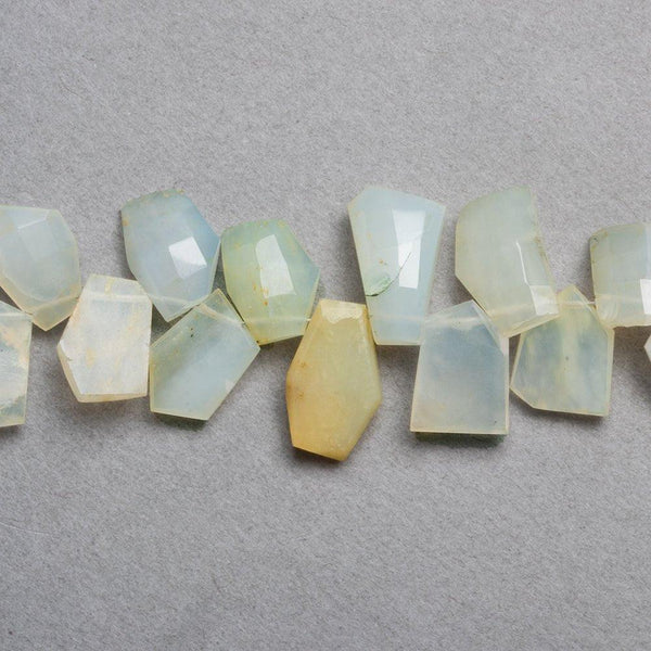 Blue Peruvian Opal Faceted Nugget Beads 8 inch 35 pieces