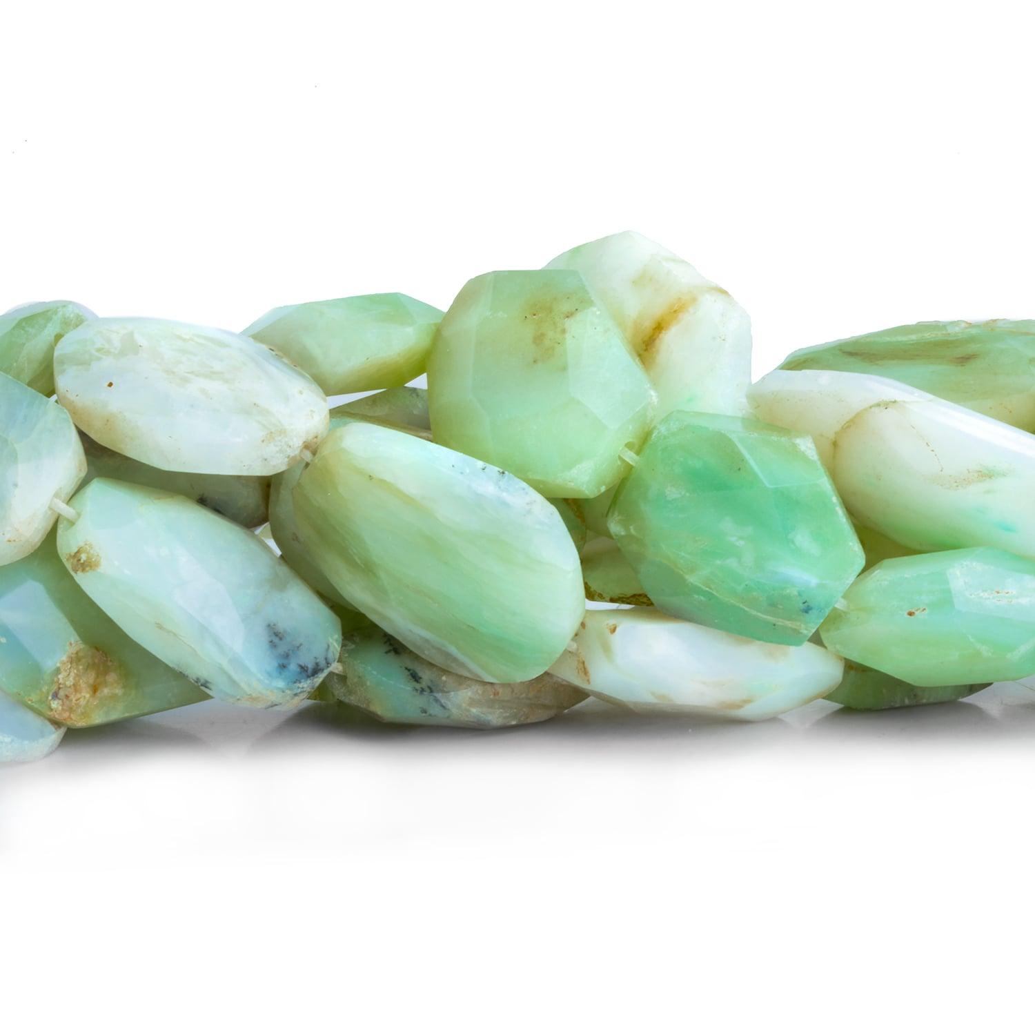 Blue Peruvian Opal Faceted Ovals 16 inch 18 beads - The Bead Traders