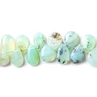 Blue Peruvian Opal faceted pears 7 inch 8x6-11x7mm 45 beads - The Bead Traders