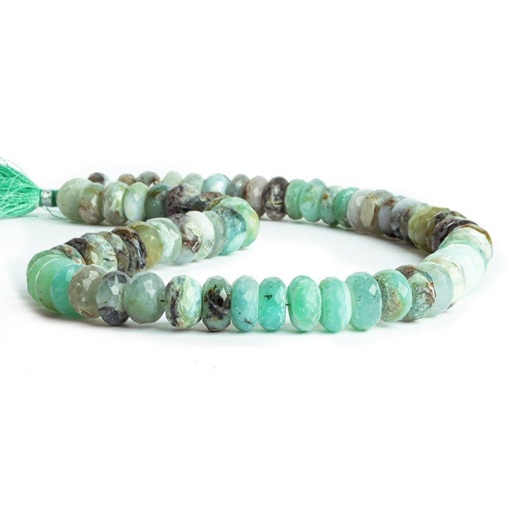 Blue Peruvian Opal Faceted Rondelle Beads 16 inch 70 pieces - The Bead Traders