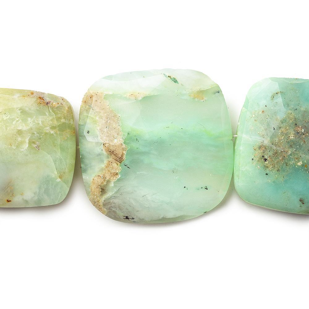 Blue Peruvian Opal faceted Square & Rectangle beads 8.5 inches 8 pieces - The Bead Traders