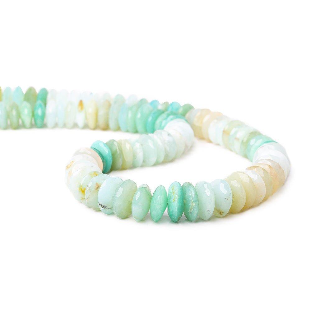 Blue Peruvian Opal German Faceted Rondelle beads 16 inch 105 pieces - The Bead Traders