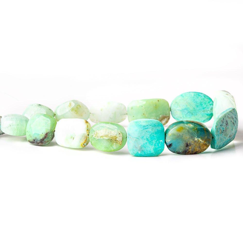 Blue Peruvian Opal mixed shape beads 8 inch 11x11-18x13mm 12 beads - The Bead Traders